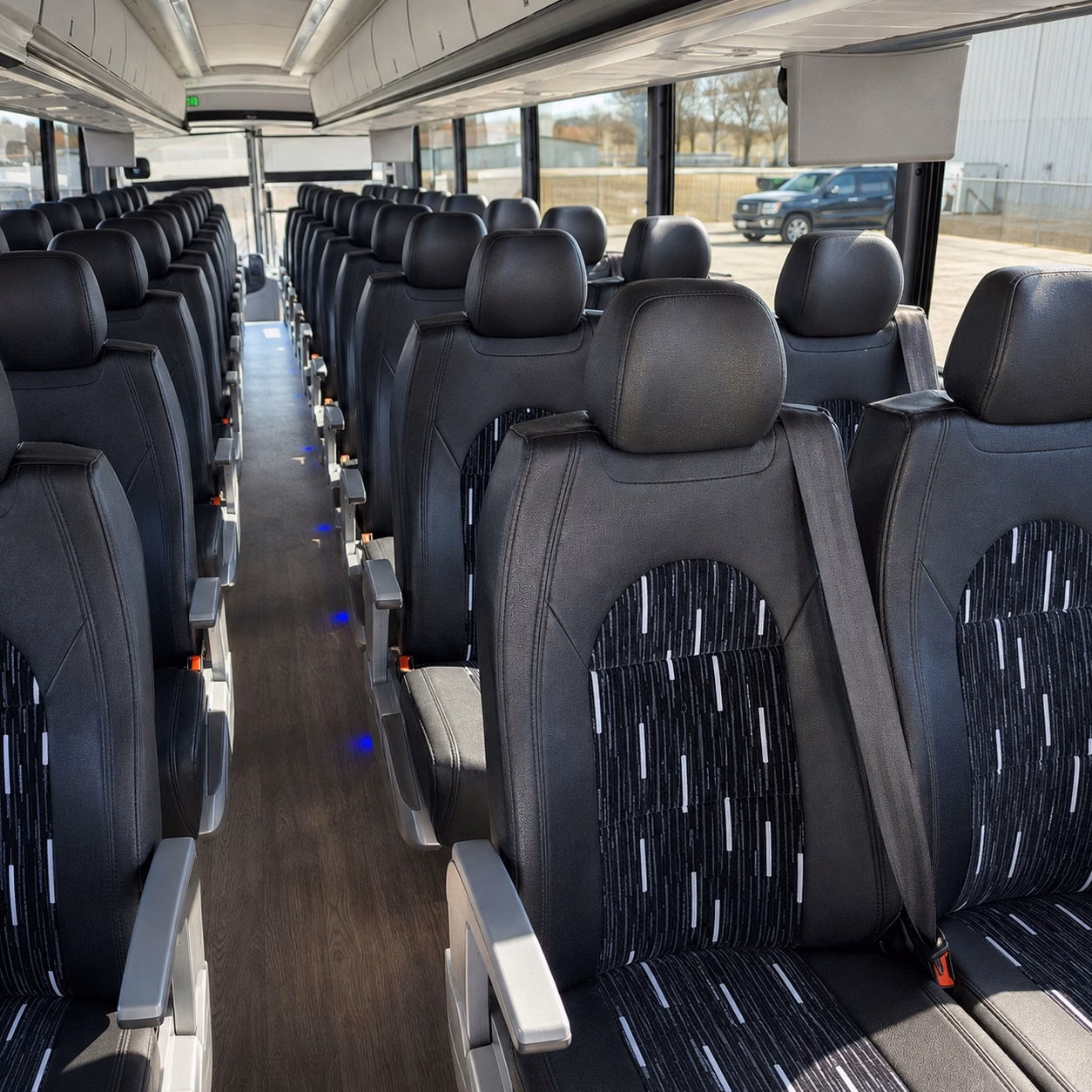 56 passenger charter bus interior